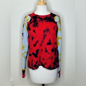Zoe Jordan Colorful Tie-Dye Women's Sweater Cashmere Blend Size S